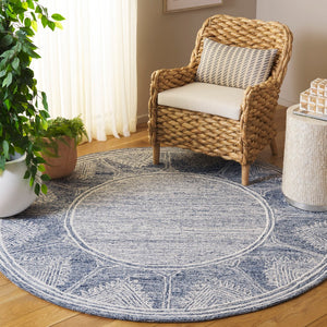 Safavieh Pine805m Hand-tufted Indian Area Rug - Luxurious Wool Blend For Comfort And Style In Any Space Blue ,Ivory 80% Wool,10% Cotton,10% Latex Pne805m-4