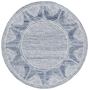 Safavieh Pine805m Luxurious Hand-tufted Runner Rug With Elegant Modern Design For Contemporary Spaces Blue ,Ivory 80% Wool,10% Cotton,10% Latex Pne805m-6r