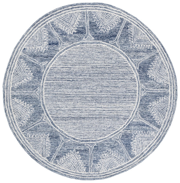 Safavieh Pine805m Hand-tufted Indian Area Rug - Luxurious Wool Blend For Comfort And Style In Any Space Blue ,Ivory 80% Wool,10% Cotton,10% Latex Pne805m-4