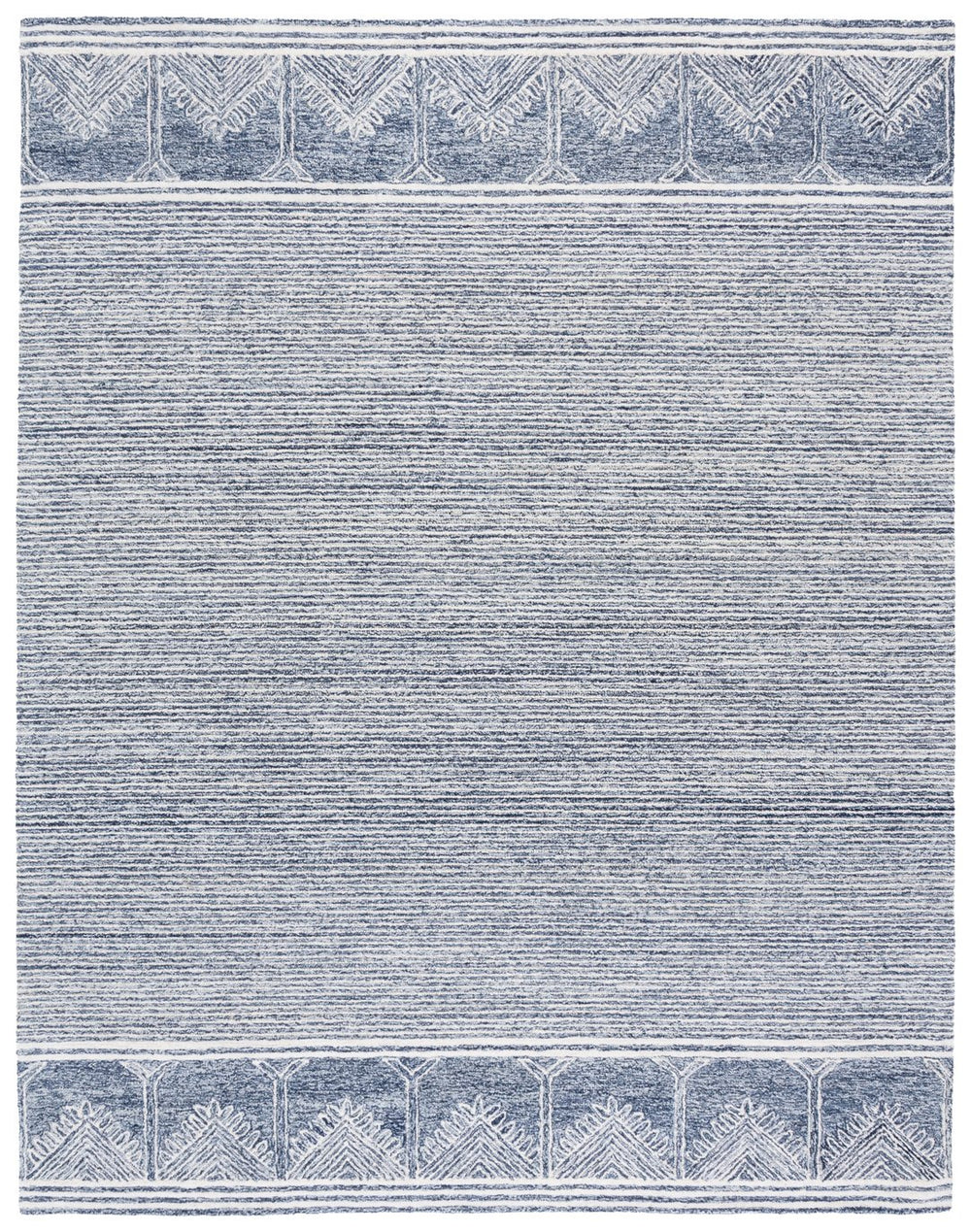 Safavieh Pine805m Luxurious Hand-tufted Runner Rug With Elegant Modern Design For Contemporary Spaces Blue ,Ivory 80% Wool,10% Cotton,10% Latex Pne805m-8