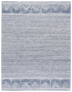 Safavieh Pine805m Luxurious Hand-tufted Runner Rug With Elegant Modern Design For Contemporary Spaces Blue ,Ivory 80% Wool,10% Cotton,10% Latex Pne805m-8