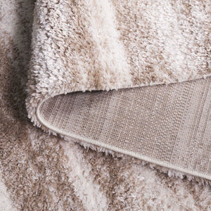 Safavieh Penelope Luxurious Shag Area Rug For Hallways - Soft Taupe And Ivory Gradient, Elegant Comfort Taupe ,Ivory 73% Polyester,27% Jute Pnl510e-5