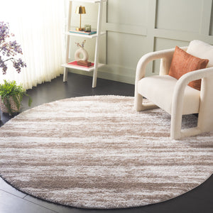 Safavieh Penelope Luxurious Shag Area Rug For Hallways - Soft Taupe And Ivory Gradient, Elegant Comfort Taupe ,Ivory 73% Polyester,27% Jute Pnl510e-5