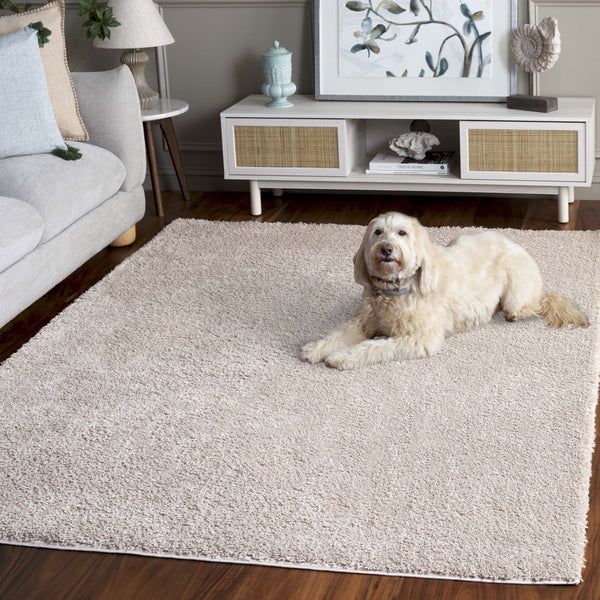 Safavieh Penelope Luxurious Shag Runner Rug - Plush Comfort, Timeless Elegance For Modern And Traditional Spaces Beige 73% Polyester,27% Jute Pnl540b-7sq
