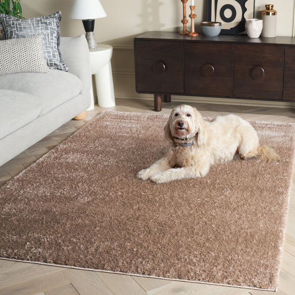 Safavieh Penelope Luxurious Shag Runner Rug - Plush Comfort, Timeless Elegance For Modern And Traditional Spaces Taupe 73% Polyester,27% Jute Pnl540e-8
