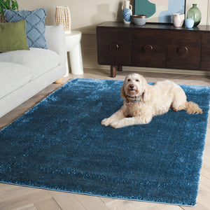 Safavieh Penelope Luxurious Shag Runner Rug - Plush Comfort, Timeless Elegance For Modern And Traditional Spaces Navy 73% Polyester,27% Jute Pnl540n-8