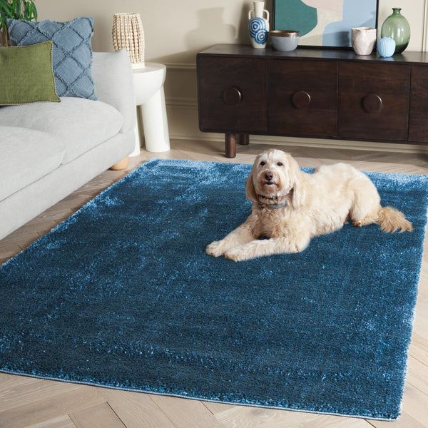 Safavieh Penelope Luxurious Shag Runner Rug - Plush Comfort, Timeless Elegance For Modern And Traditional Spaces Navy 73% Polyester,27% Jute Pnl540n-8