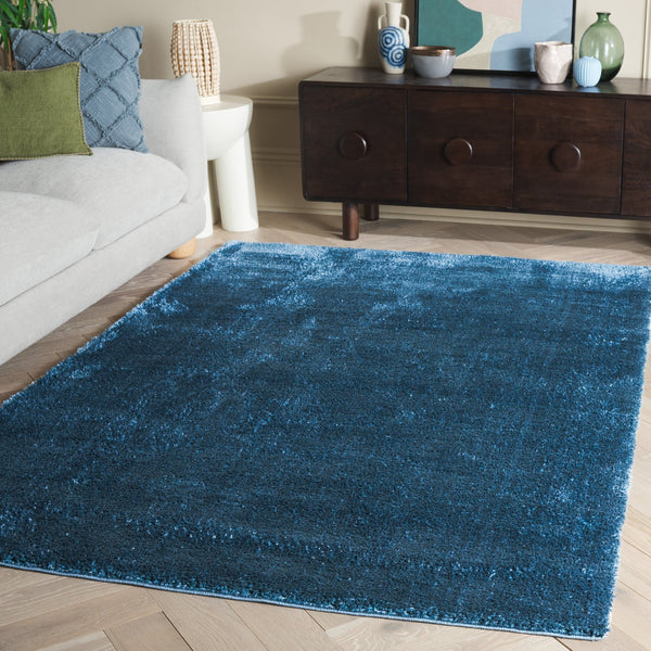 Safavieh Penelope Luxurious Shag Runner Rug - Plush Comfort, Timeless Elegance For Modern And Traditional Spaces Navy 73% Polyester,27% Jute Pnl540n-8