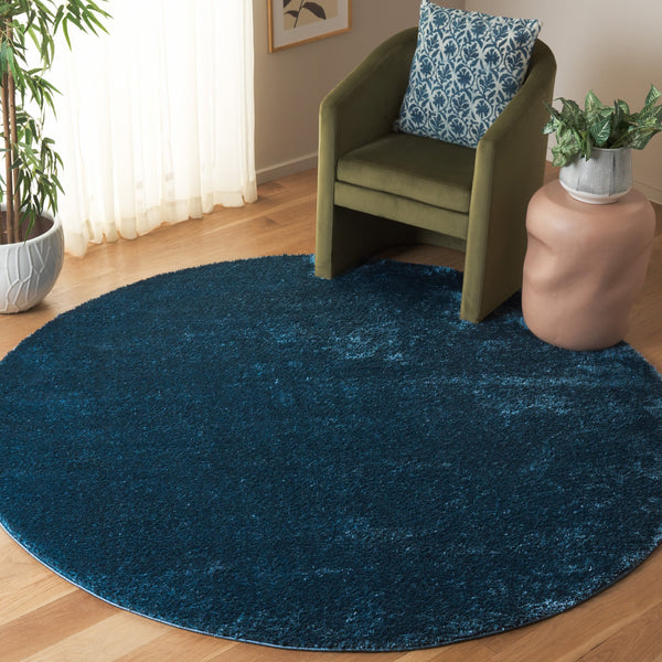 Safavieh Penelope Luxurious Shag Runner Rug - Plush Comfort, Timeless Elegance For Modern And Traditional Spaces Navy 73% Polyester,27% Jute Pnl540n-8