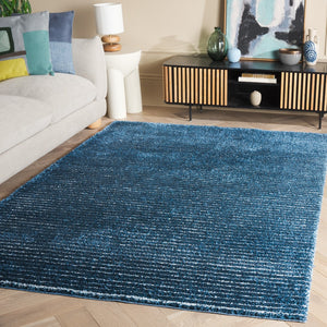 Safavieh Penelope Luxurious Shag Area Rug - Plush Comfort & Chic Design For Elegant Home Decor Transformation Navy ,Ivory 73% Polyester,27% Jute Pnl560n-6