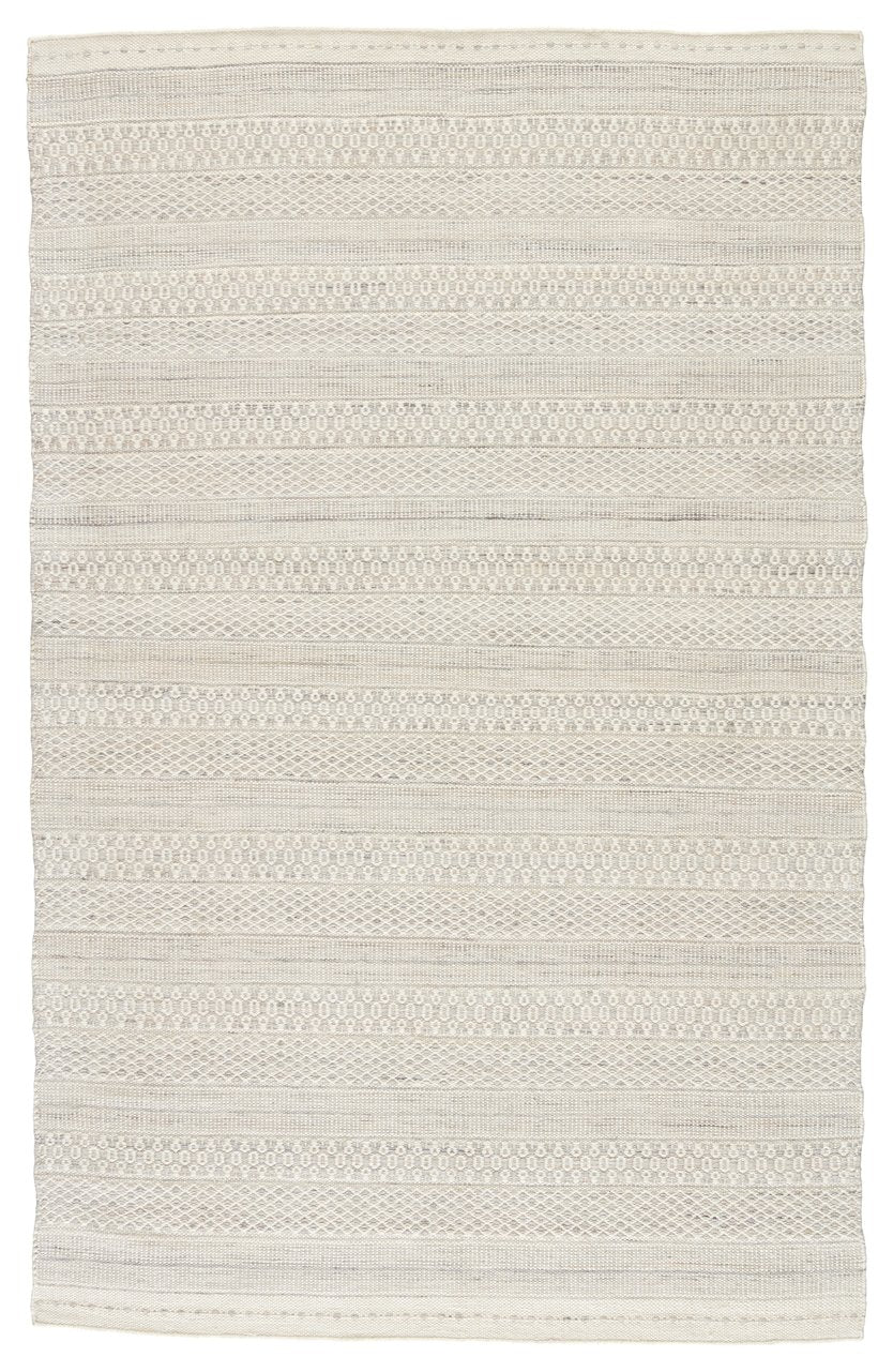 Jaipur Living Penrose Lenna Pnr05 Handwoven Handmade 100% Polyester Lines Tribal Outdoor Rug Cream, Light Gray 100% Polyester Rug153578