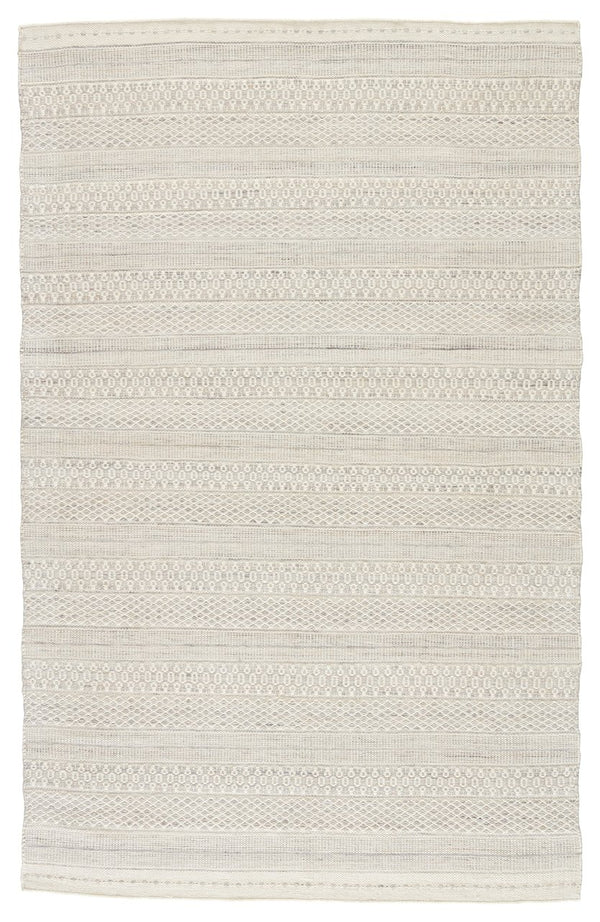 Jaipur Living Penrose Lenna Pnr05 Handwoven Handmade 100% Polyester Lines Tribal Outdoor Rug Cream, Light Gray 100% Polyester Rug153578