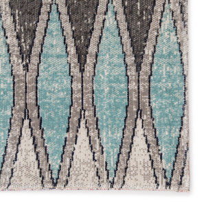 Jaipur Living Polaris Norwich Pol02 Rug142718 Powerloomed Handmade 100% Polypropylene Geometric Geometric Outdoor Rug Gray, Blue 100% Polypropylene Rug142718