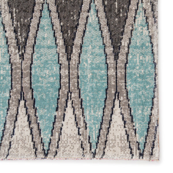 Jaipur Living Polaris Norwich Pol02 Rug142718 Powerloomed Handmade 100% Polypropylene Geometric Geometric Outdoor Rug Gray, Blue 100% Polypropylene Rug142718