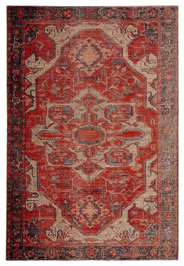 Jaipur Living Polaris Leighton Pol06 Powerloomed Machinemade 100% Polypropylene Traditional Medallion Outdoor Rug Red, Gray 100% Polypropylene Rug149426
