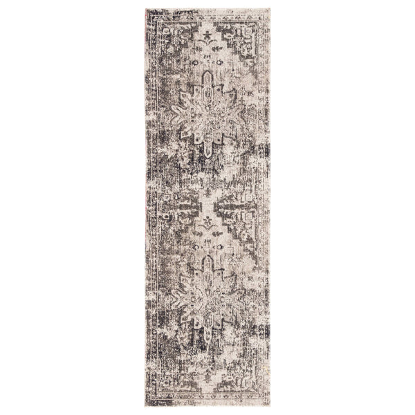 Jaipur Living Jaipur Living Isolde Polypropylene Round Rug Serapi Medallion for Indoor Outdoor Use Gray 2'6"X8' RUG141260