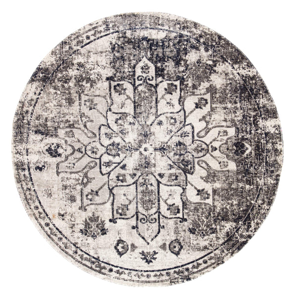 Jaipur Living Jaipur Living Isolde Polypropylene Round Rug Serapi Medallion for Indoor Outdoor Use Gray 5'11" RND RUG142724