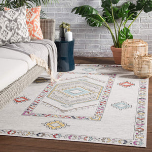 Jaipur Living Jaipur Living Tov Geometric Medallion Polypropylene Runner Rug for Hallway or Patio 2' x 3' RUG140969