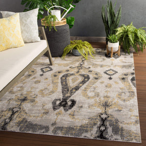 Jaipur Living Jaipur Living Zenith Ikat Polypropylene Runner Rug for Hallways Patios and Entryways Gray 8'10"X12' RUG142925