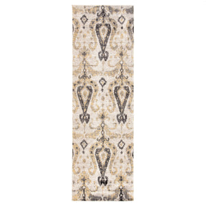 Jaipur Living Jaipur Living Zenith Ikat Polypropylene Runner Rug for Hallways Patios and Entryways Gray 2'6"X8' RUG142921