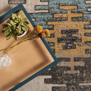 Jaipur Living Polaris Dez Pol17 Powerloomed Machinemade 100% Polypropylene Moroccan / Bohemian Tribal Outdoor Rug Gray, Blue 100% Polypropylene Rug142938