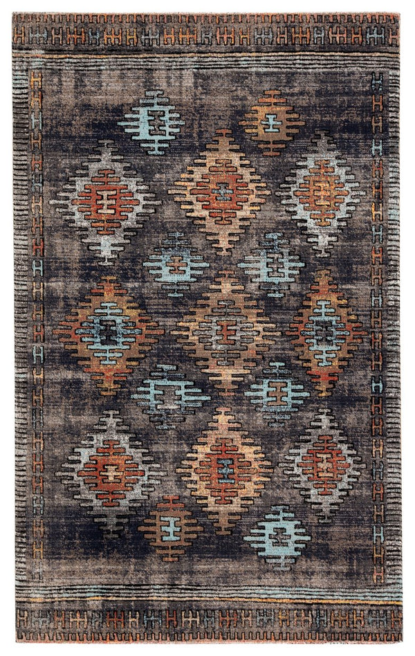 Jaipur Living Polaris Dez Pol18 Powerloomed Machinemade 100% Polypropylene Moroccan / Bohemian Tribal Outdoor Rug Blue, Orange 100% Polypropylene Rug142944