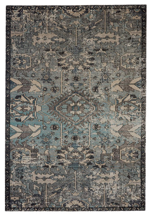 Jaipur Living Jaipur Living Ansilar Tribal Medallion Polypropylene Rug for Patio or Indoor Use Blue 2'6"X8' RUG149175