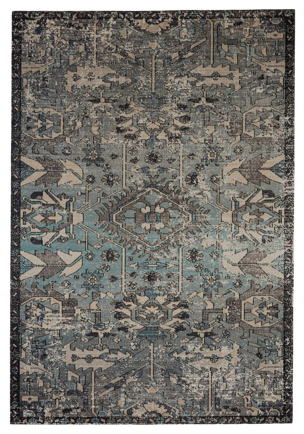 Jaipur Living Jaipur Living Ansilar Tribal Medallion Polypropylene Rug for Patio or Indoor Use Blue 2'6"X8' RUG149175