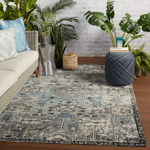 Jaipur Living Jaipur Living Ansilar Tribal Medallion Polypropylene Rug for Patio or Indoor Use Blue 2'6"X8' RUG149175
