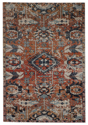 Jaipur Living Jaipur Living Ansilar Tribal Medallion Polypropylene Rug for Patio or Indoor Use Orange 5'3"X7'6" RUG149166