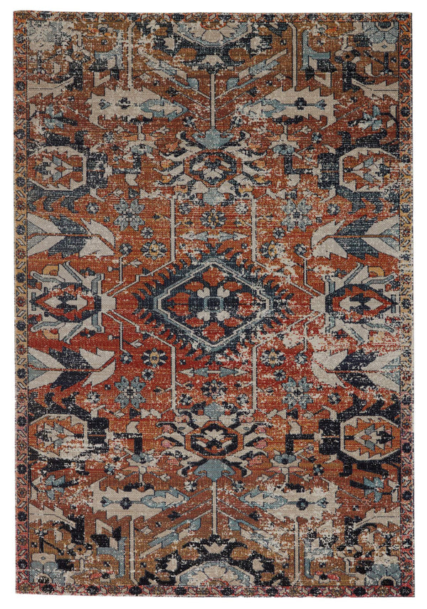 Jaipur Living Jaipur Living Ansilar Tribal Medallion Polypropylene Rug for Patio or Indoor Use Orange 5'3"X7'6" RUG149166