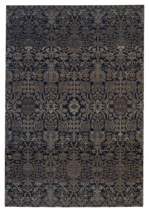 Jaipur Living Jaipur Living Polaris Trellis Runner Rug Polypropylene Indoor Outdoor Navy Taupe RUG149127