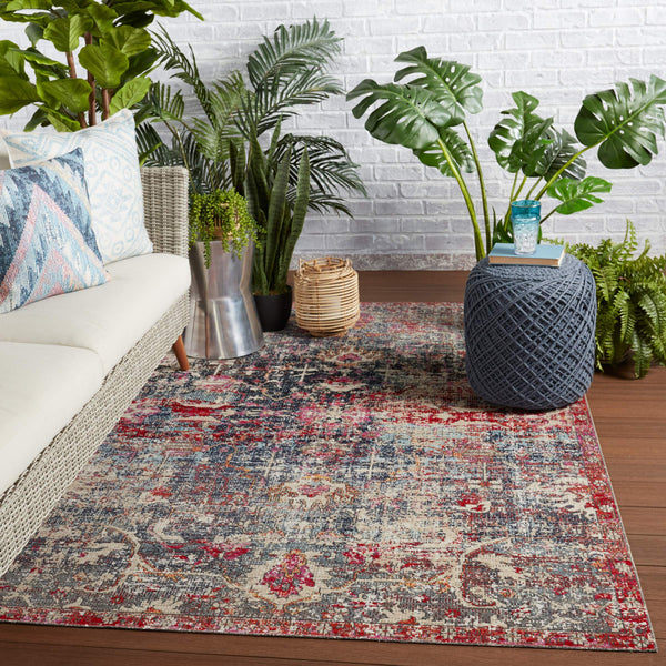 Jaipur Living Jaipur Living Fayette Turkish Medallion Polypropylene Runner Rug for Halls and Patios Dark Blue 7'6"X9'6" RUG149101
