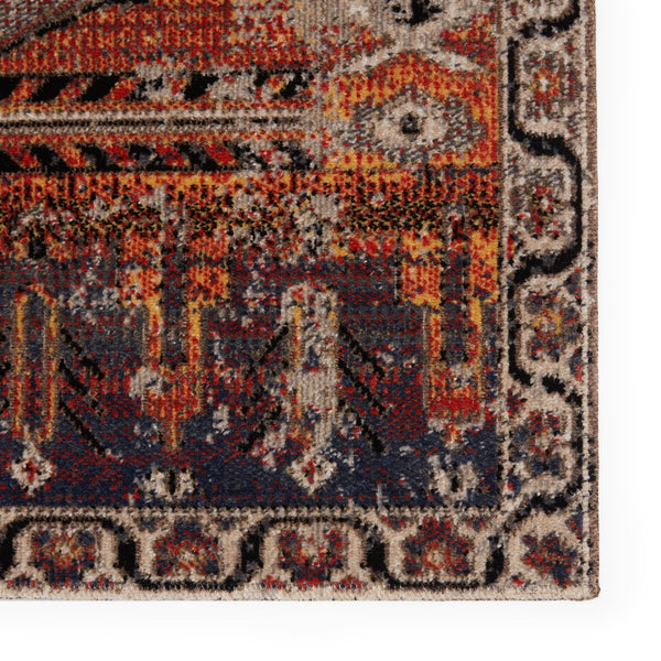Jaipur Living Polaris Cicero Pol40 Rug149203 Powerloomed Machinemade 100% Polypropylene Vintage Medallion Outdoor Rug Red, Orange 100% Polypropylene Rug149203