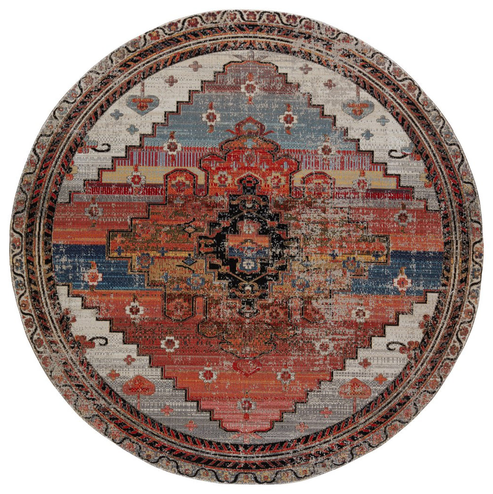 Jaipur Living Polaris Cicero Pol40 Rug149203 Powerloomed Machinemade 100% Polypropylene Vintage Medallion Outdoor Rug Red, Orange 100% Polypropylene Rug149203