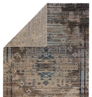 Jaipur Living Jaipur Living Cicero Polypropylene Tribal Medallion Indoor Outdoor Rug Taupe Blue RUG149082