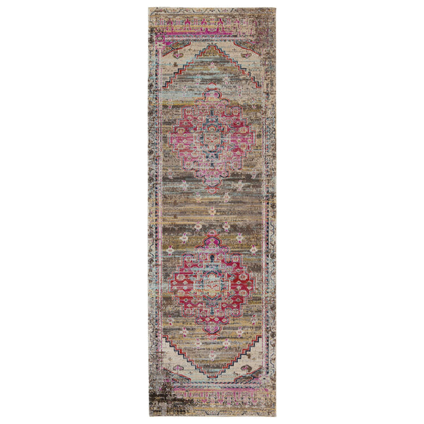 Jaipur Living Jaipur Living Tribal Medallion Polypropylene Indoor Outdoor Runner Rug Distressed Finish RUG149073
