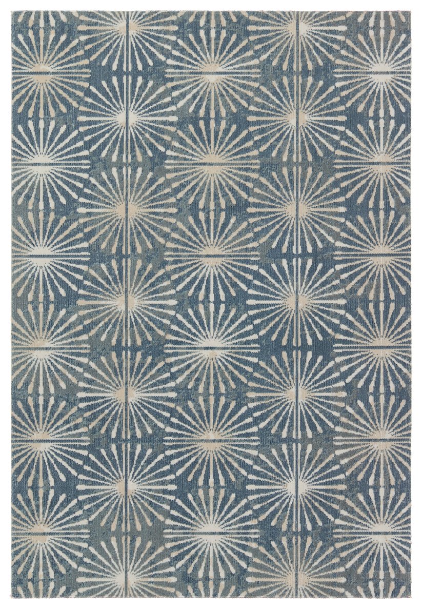 Jaipur Living Polaris Calvary Pol53 Powerloomed Machinemade 100% Polypropylene Contemporary Geometric Outdoor Rug Blue, White 100% Polypropylene Rug159176