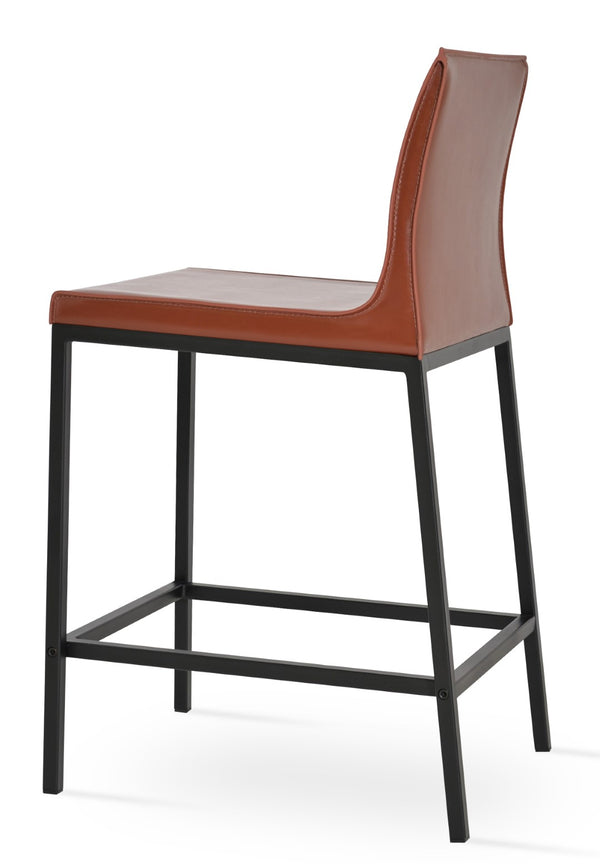 Soho Concept Polo Metal Barstools & Counterstools - Stylish Bonded Leather Seats In Black Or Brown Finishes Black,Brown  Soho-concept-dining-chair-09718