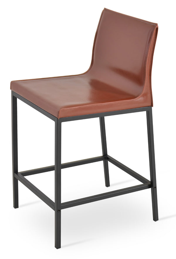 Soho Concept Polo Metal Barstools & Counterstools - Stylish Bonded Leather Seats In Black Or Brown Finishes Black,Brown  Soho-concept-dining-chair-07122