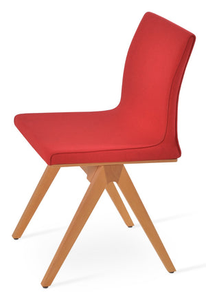 Soho Concept Polo Fino Wood Dining Chair With Camira Era Fabric - 10-year Guarantee, Elegant Walnut Finish Natural,Red  Soho-concept-dining-chair-05667