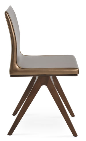 Soho Concept Polo Fino Wood Chair - Stylish Walnut & Natural Beech Dining Chair With Flexible Back & 10-year Guarantee Walnut,Gold  Soho-concept-dining-chair-05670