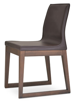Soho Concept Polo Wood Dining Chair - Stylish Bonded Leather Seat In Walnut Brown For Modern Dining Spaces Walnut,Brown  Soho-concept-dining-chair-05521