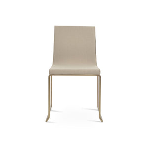 Soho Concept Polo Wire Stackable Dining Chair - Flexible Back, Brass & Beige, Durable Camira Era Fabric, 10 Year Guarantee Brass,Beige  Soho-concept-dining-chair-05516