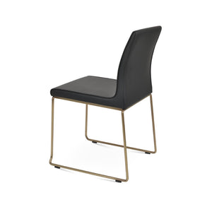 Soho Concept Polo Wire Stackable Dining Chair - Flexible Back, Brass & Beige, Durable Camira Era Fabric, 10 Year Guarantee Brass,Black  Soho-concept-dining-chair-05518