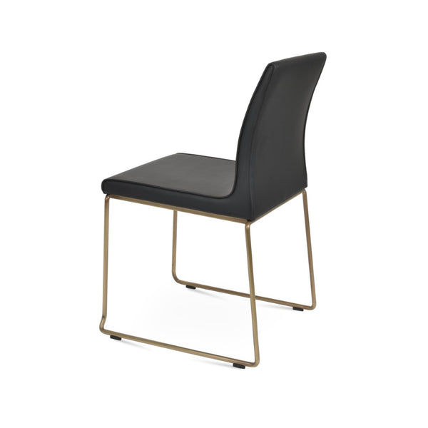 Soho Concept Polo Wire Stackable Dining Chair - Flexible Back, Brass & Beige, Durable Camira Era Fabric, 10 Year Guarantee Brass,Black  Soho-concept-dining-chair-05518
