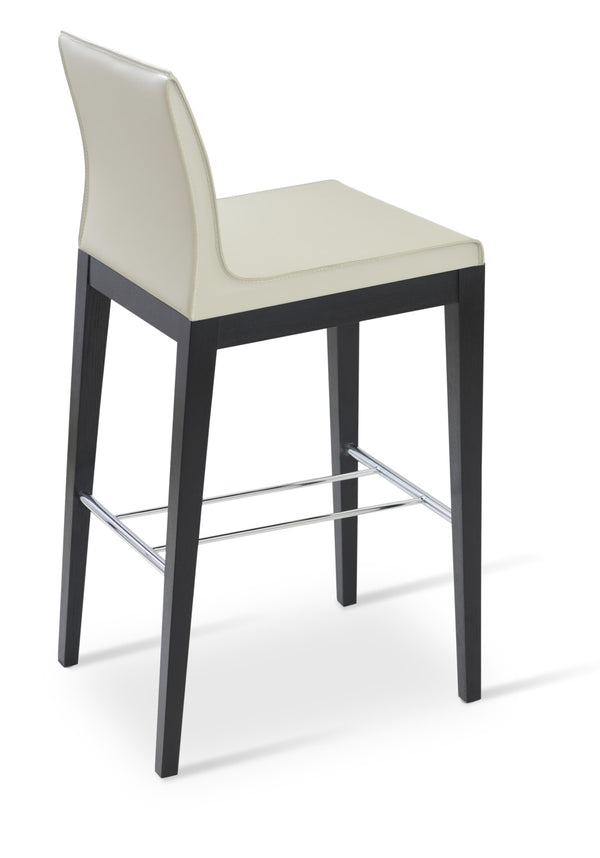 Soho Concept Polo Wood Barstools & Counterstools - Luxurious Bonded Leather, Solid Wood, Stylish Footrest Design   Soho-concept-dining-chair-09696