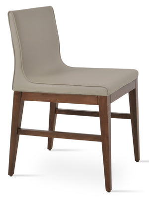 Soho Concept Polo Wood Dining Chair - Elegant Italian Design With Flexible Back, Camira Fabric, 10-year Warranty Walnut  Soho-concept-dining-chair-05523