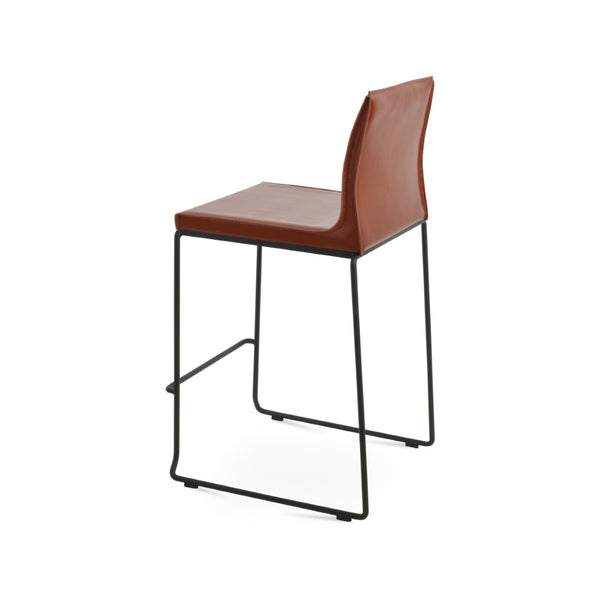 Soho Concept Polo Stackable Barstools & Counterstools - Bonded Leather, Brass Finish, Contemporary Design Black,Brown  Soho-concept-dining-chair-09690