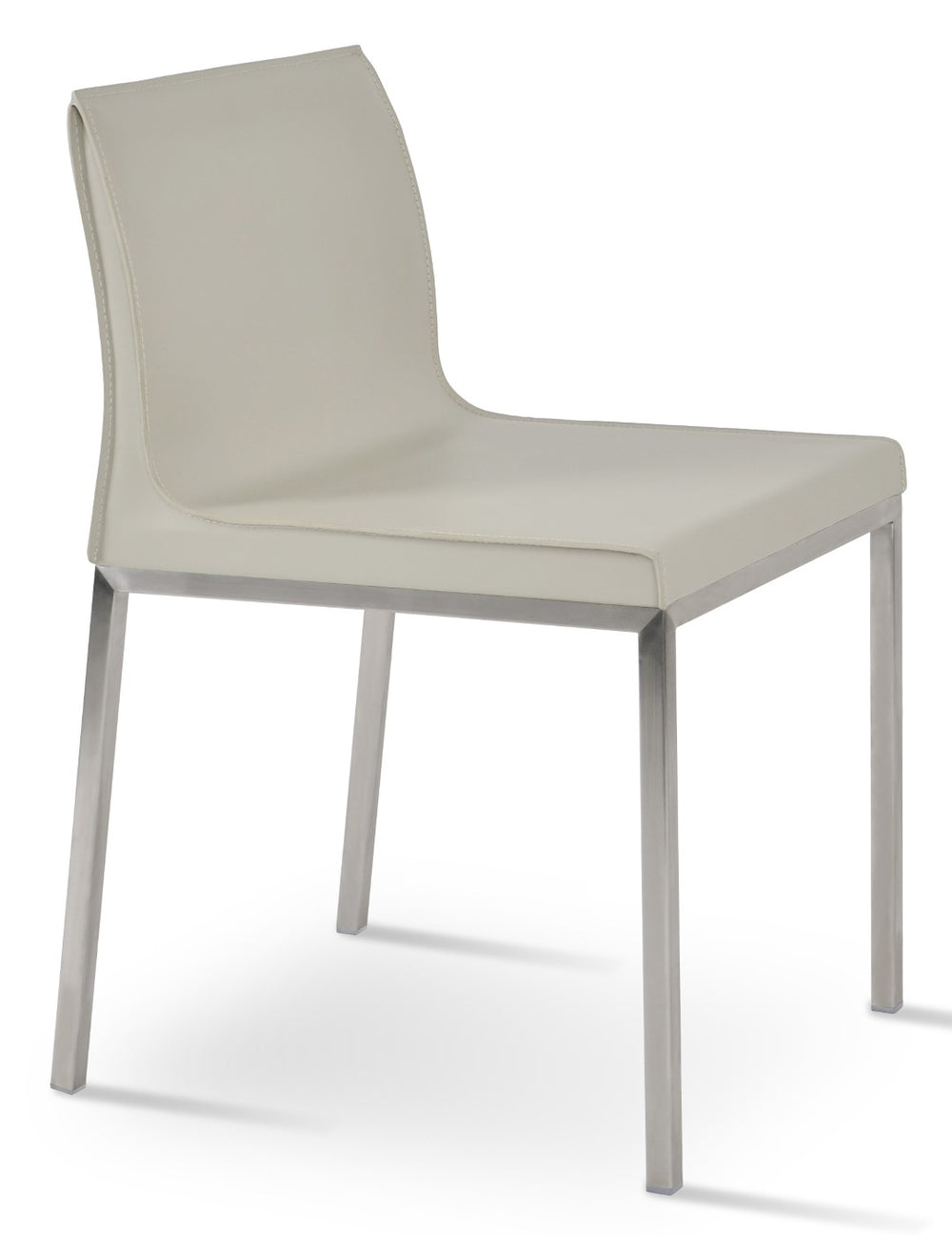 Soho Concept Polo Chair Sled Base Dining Chair In Light Grey - Stylish Bonded Leather For Modern Elegance Light Grey  Soho-concept-dining-chair-05524